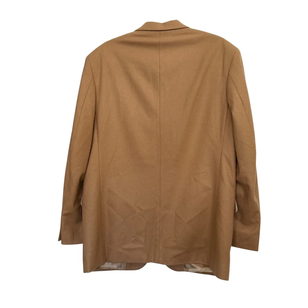 Oscar de la Renta Mens Blazer 42R Camel Tan Wool Cashmere Blend Sport Coat